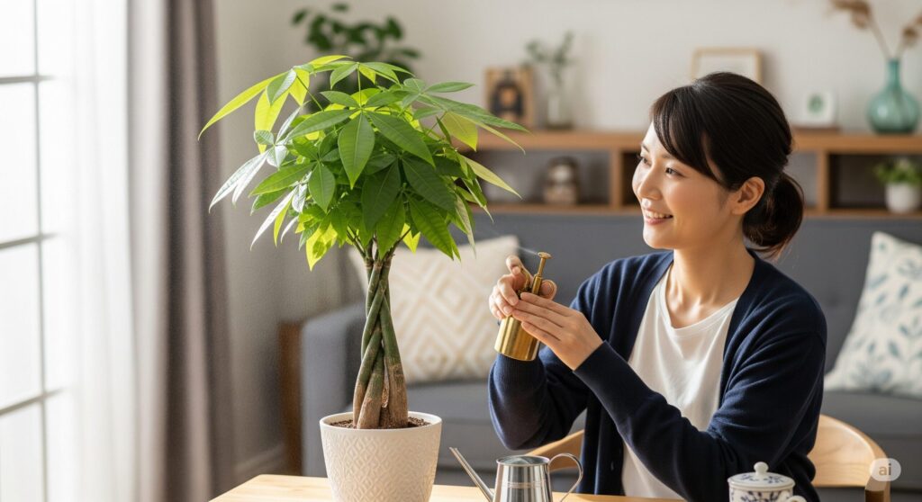 パキラの葉が丸まるのは復活できるサイン