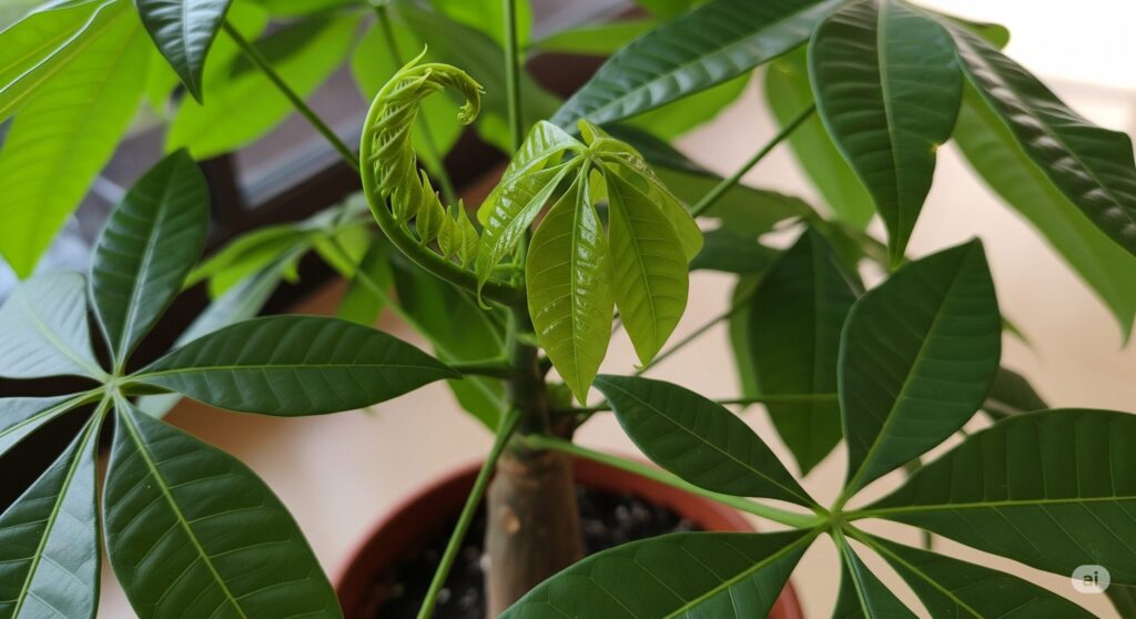 新芽がくねくねするのは成長のサイン