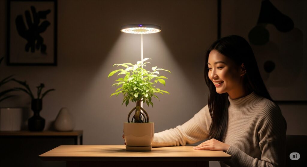 日当たりが良くないなら植物育成ライトを使用