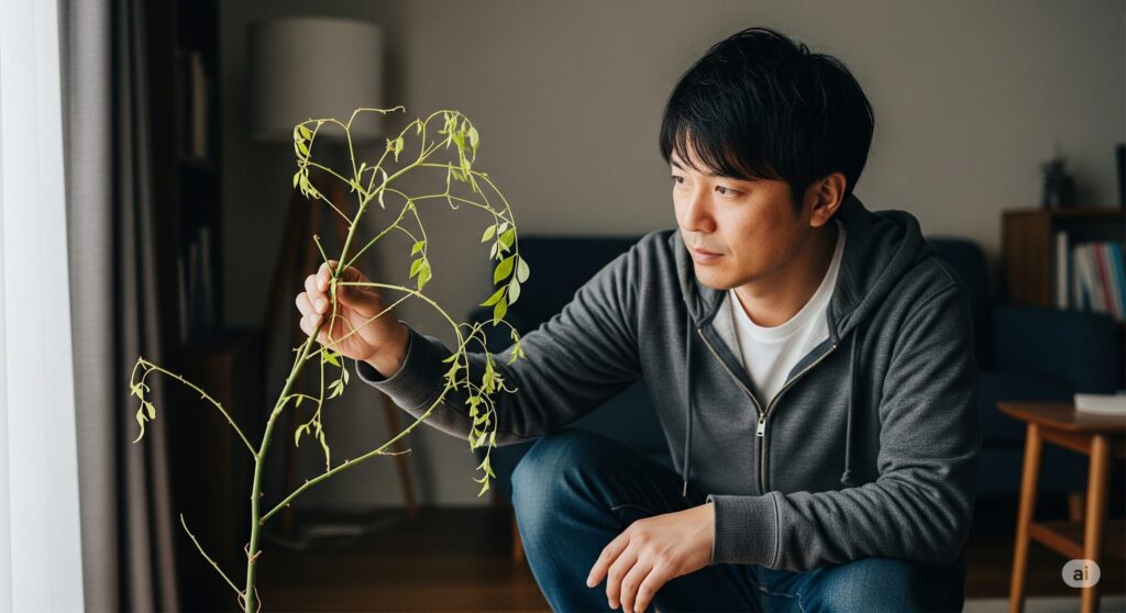 日当たり不足でパキラの元気がなくなる