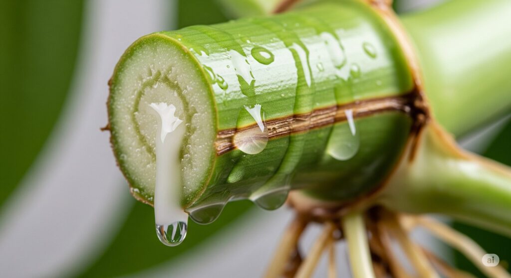 有毒成分は茎や葉の樹液に含まれる