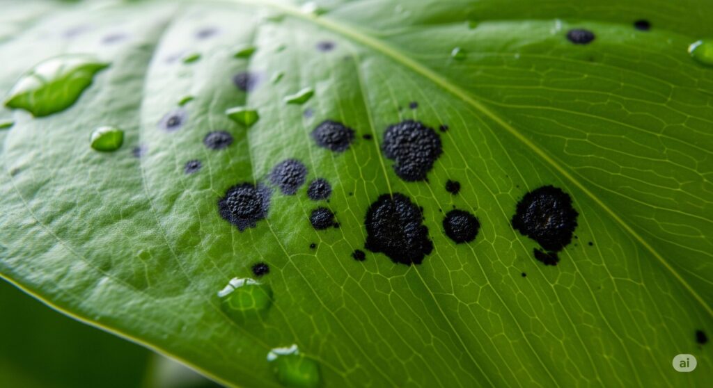 植物の葉っぱに黒い斑点ができるのはなぜ？
