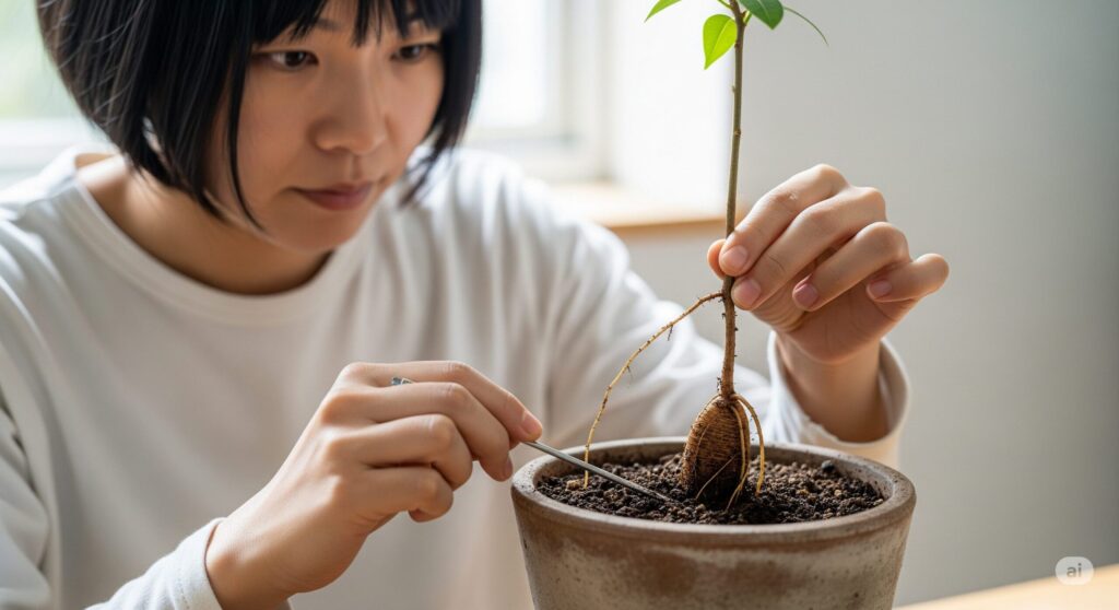 気根を誘導して土に埋める方法とは
