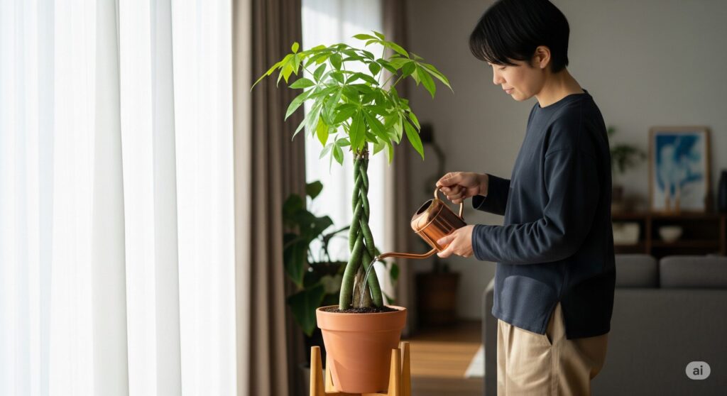 編んだ後のパキラの育て方