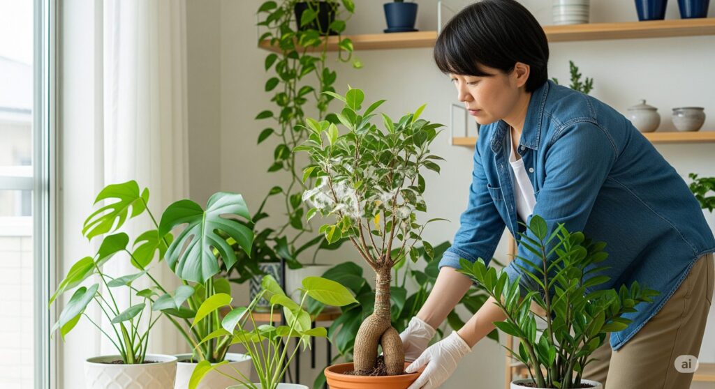 近くにある観葉植物への影響と隔離の必要性