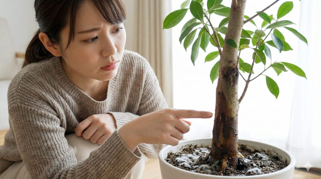 幹の変色や白いカビは危険なサイン