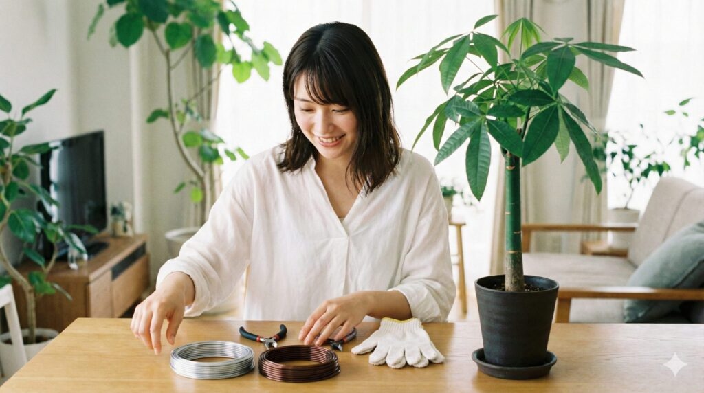 100均で揃うパキラを曲げる道具100均で揃うパキラを曲げる道具