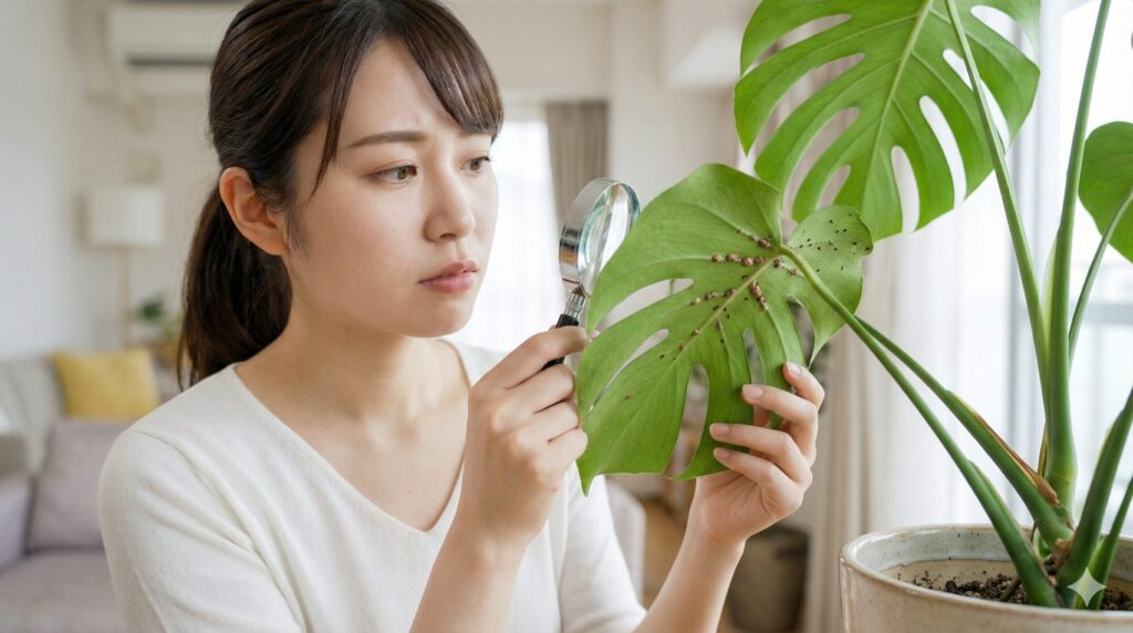 カイガラムシなどの害虫や排泄物が原因の黒点