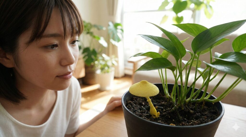 コガネキヌカラカサタケという名前の種類と特徴