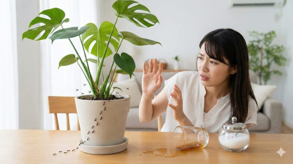 コバエやアリがわく原因になる