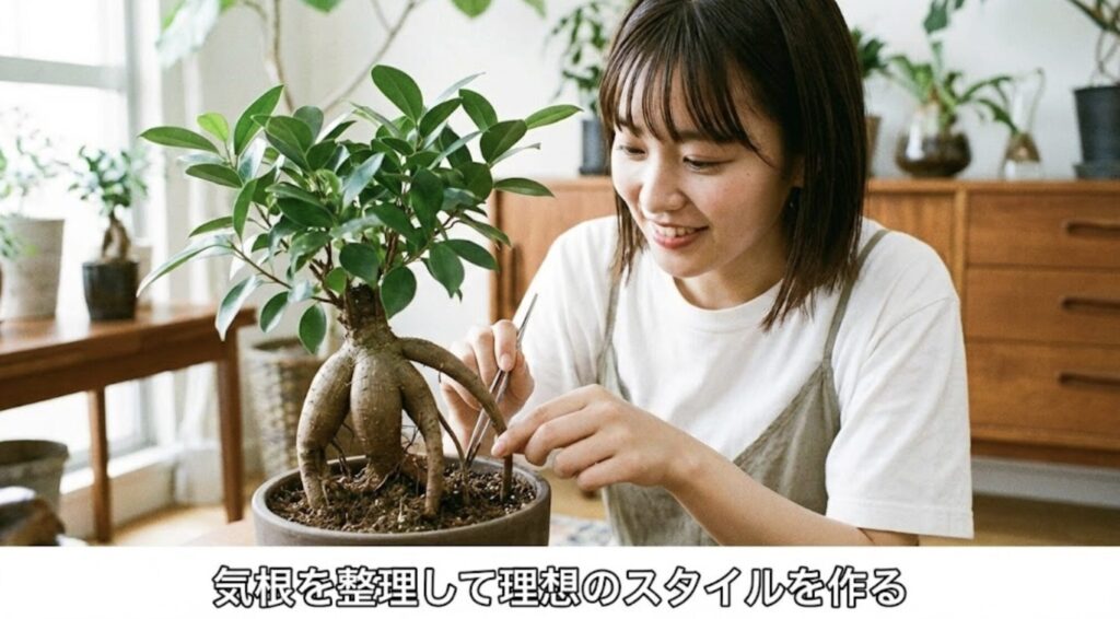 気根を整理して理想のスタイルを作る