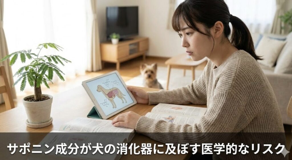 サポニン成分が犬の消化器に及ぼす医学的なリスク