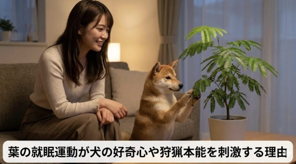 葉の就眠運動が犬の好奇心や狩猟本能を刺激する理由
