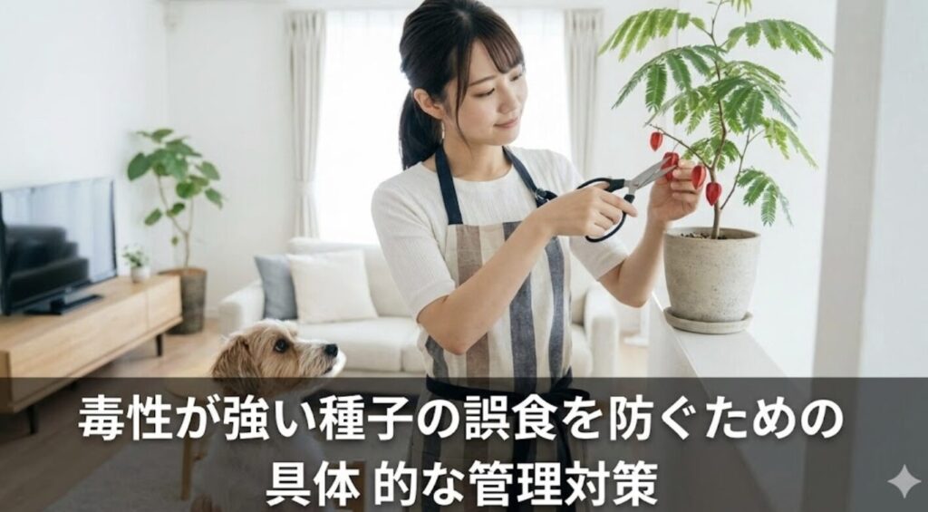 毒性が強い種子の誤食を防ぐための具体的な管理対策