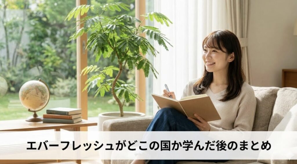 エバーフレッシュがどこの国か学んだ後のまとめ