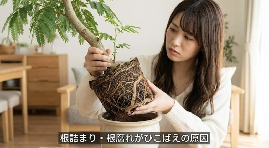 根詰まりや根腐れがひこばえを発生させる理由