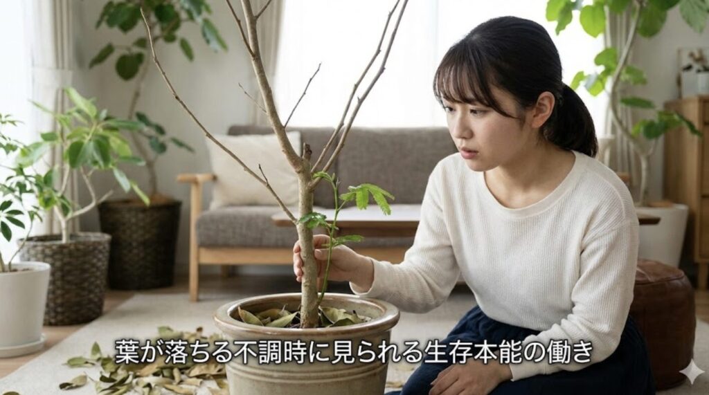 葉が落ちる不調時に見られる生存本能の働き