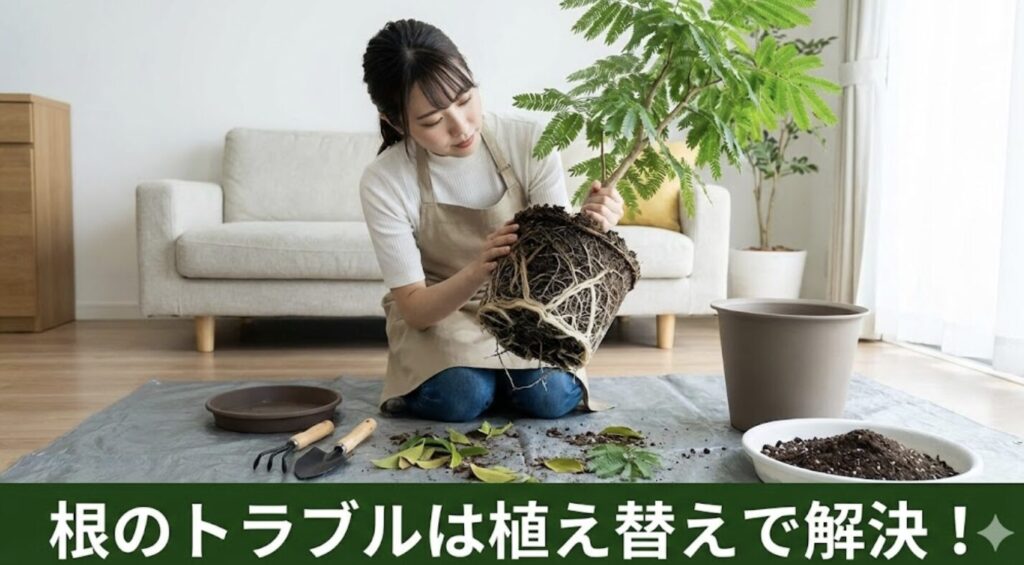 根腐れや根詰まりで葉が落ちるトラブルの対策