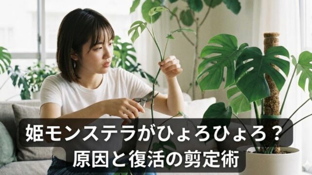 姫モンステラがひょろひょろな時の直し方は？剪定や支柱で美しく再生！