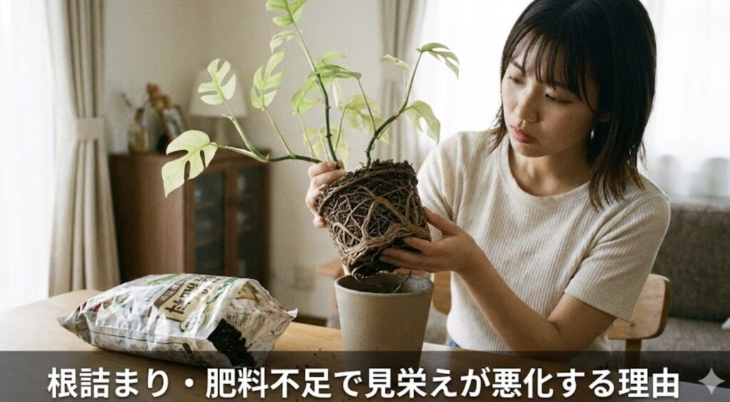 根詰まりや肥料不足で見栄えが悪くなる理由
