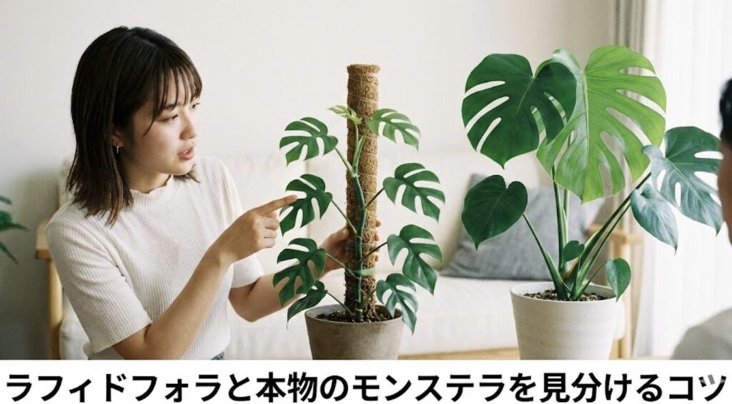 ラフィドフォラと本物のモンステラを見分けるコツ