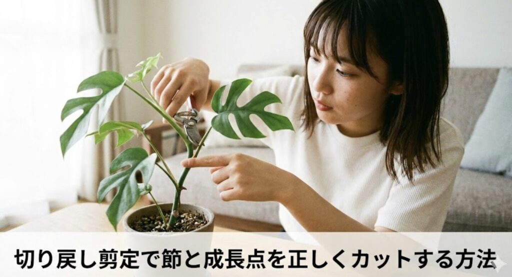 切り戻し剪定で節と成長点を正しくカットする方法