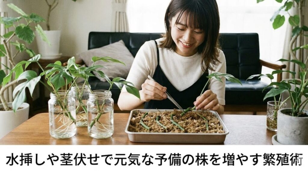 水挿しや茎伏せで元気な予備の株を増やす繁殖術