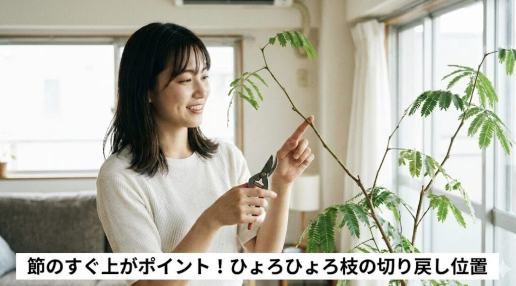 ひょろひょろの枝を解消する剪定はどこを切るべきか