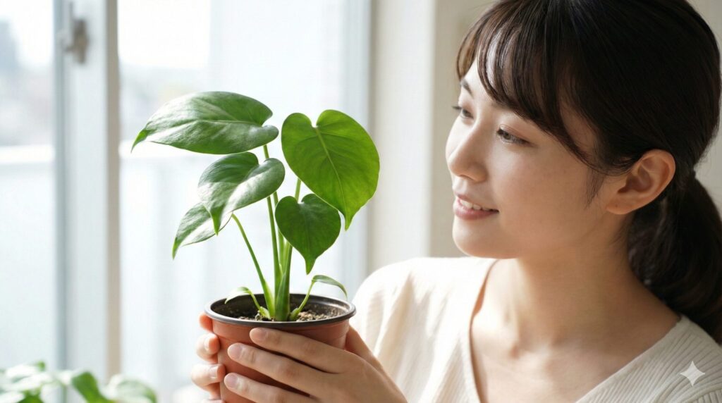 ダイソーのモンステラが割れないのは苗が若いから