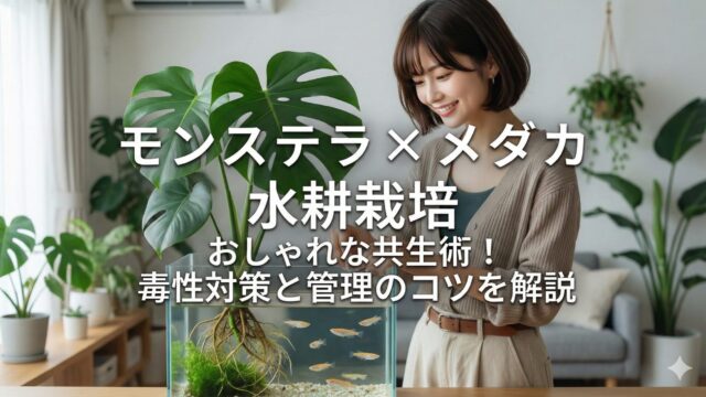 モンステラの水耕栽培とメダカの共生環境を作る！毒性や管理方法を解説