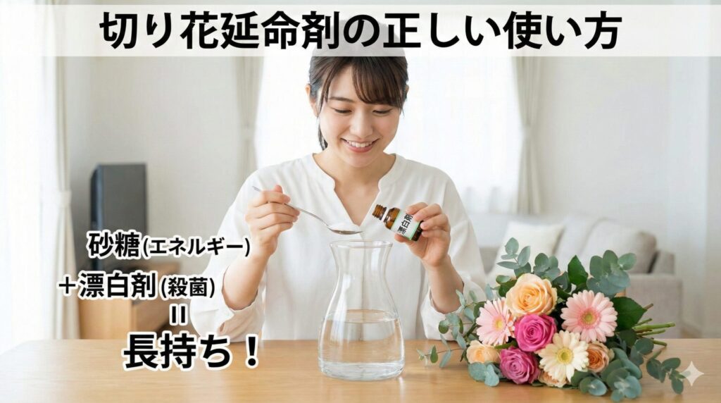 切り花延命剤としての正しい使い方