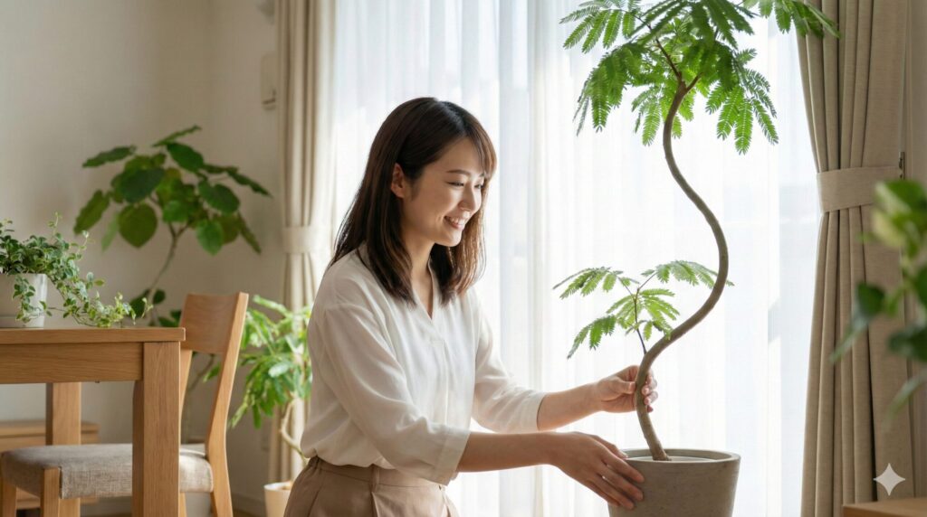 曲がり樹形で運気を上げる風水的な置き場所