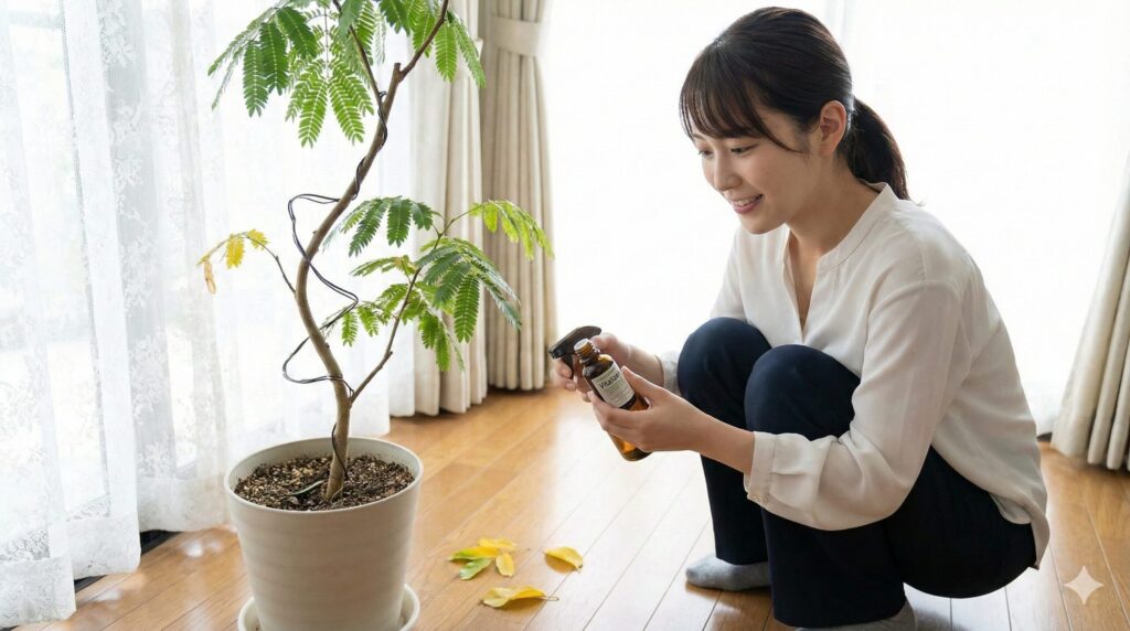 曲げた後に葉が落ちて枯れる原因と対策