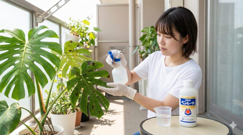病気が原因ならベンレートなどの薬剤を散布する