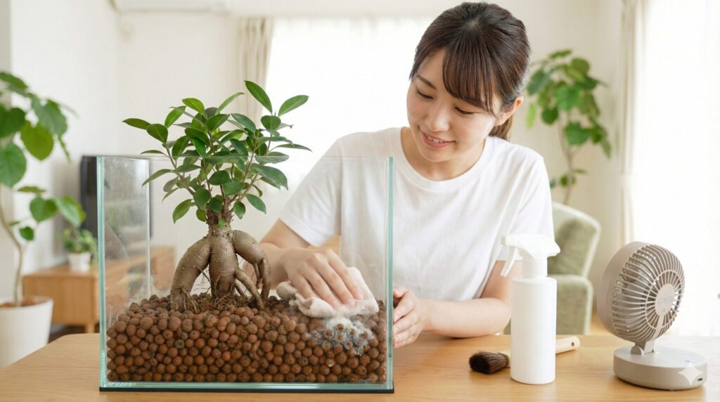 白いカビとミネラル汚れの対策