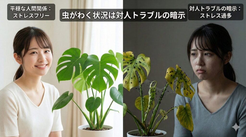 虫がわく状況は対人トラブルの暗示