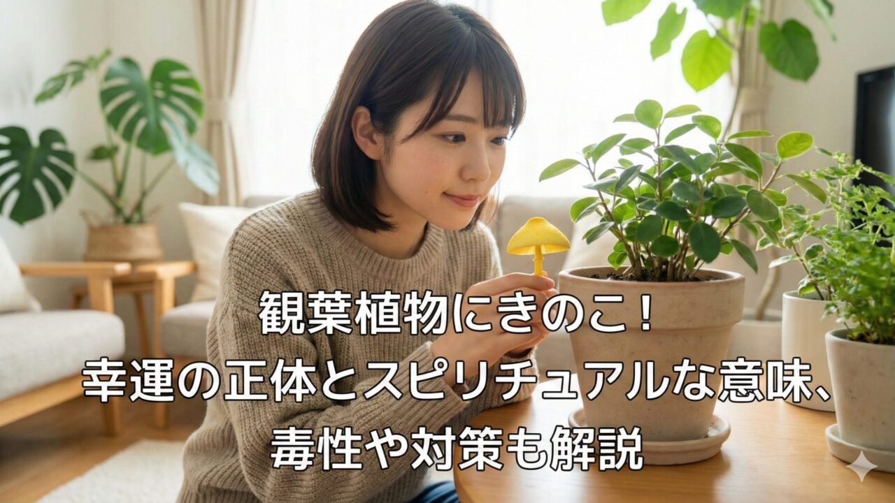 観葉植物にきのこが生えるのは幸運のサイン？スピリチュアルな意味と毒性対策