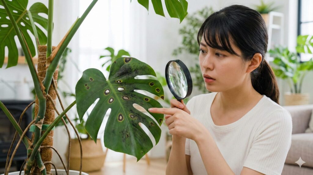 黒い斑点は炭疽病やすす病の可能性が高い