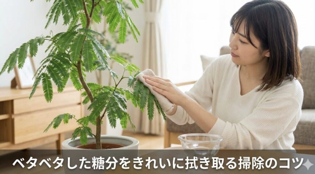 ベタベタした糖分をきれいに拭き取る掃除のコツ