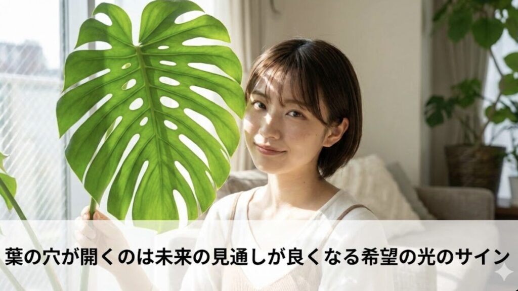 葉の穴が開くのは未来の見通しが良くなる希望の光のサイン