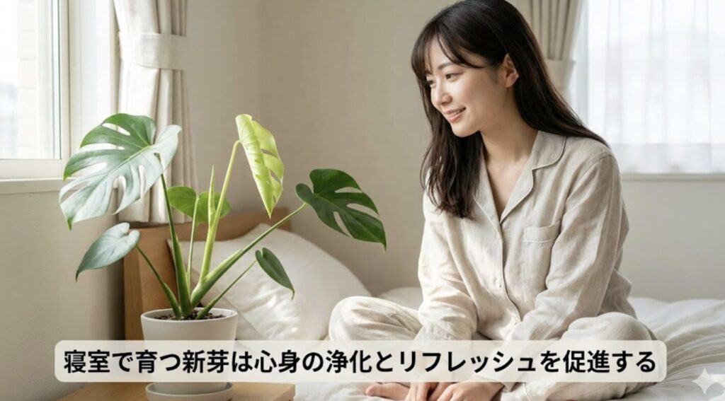 寝室で育つ新芽は心身の浄化とリフレッシュを促進する