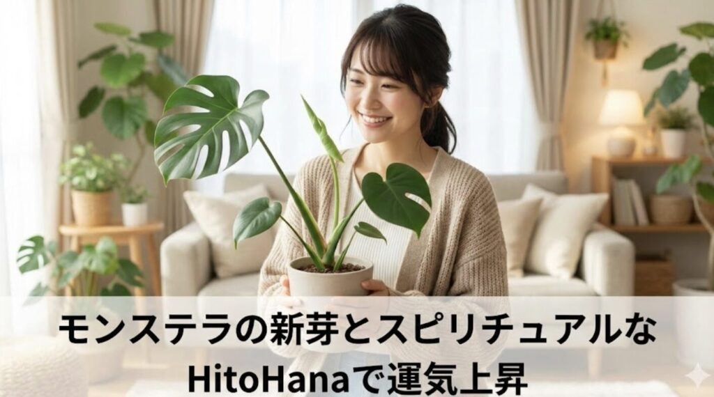 モンステラの新芽とスピリチュアルなHitoHanaで運気上昇