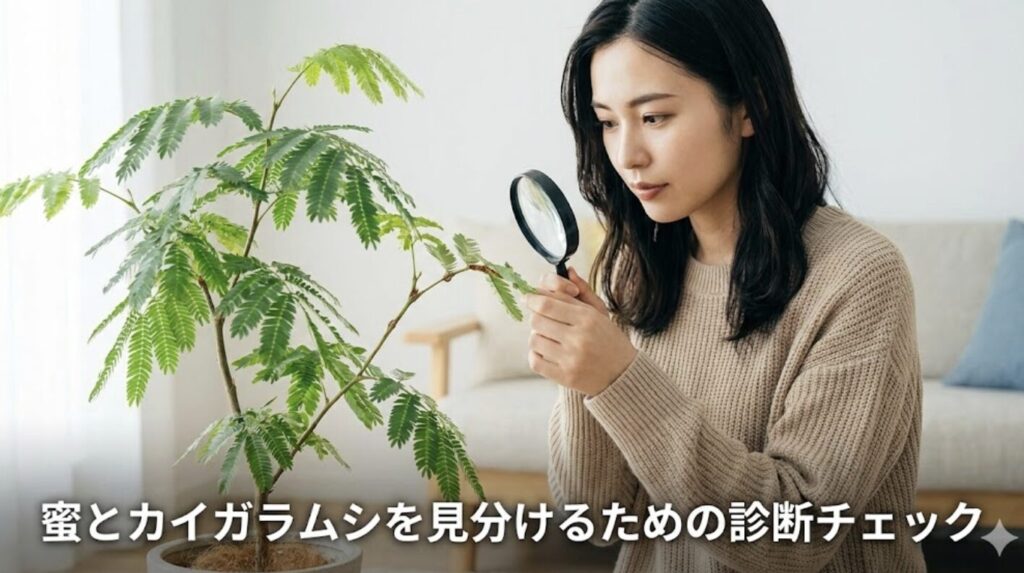 蜜とカイガラムシを見分けるための診断チェック