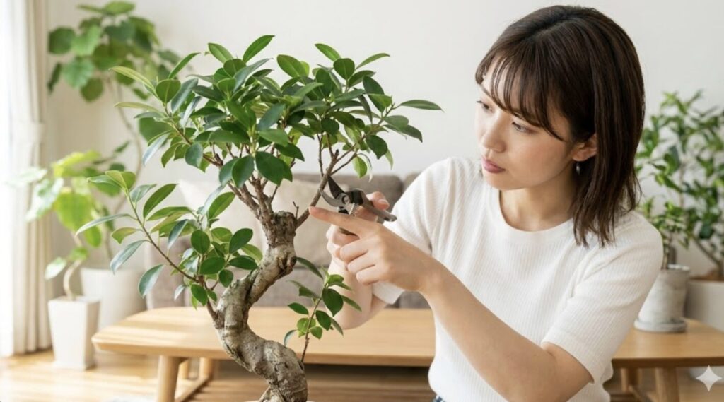 伸びすぎた枝を整える切り戻し剪定の正しい位置