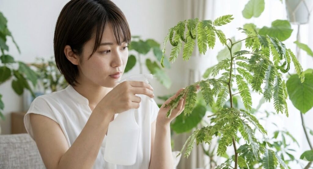 ハダニなどの害虫が原因で葉が変色し波打つ時の対処