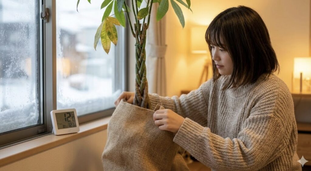 冬の寒さから守るパキラの冬越しと温度管理