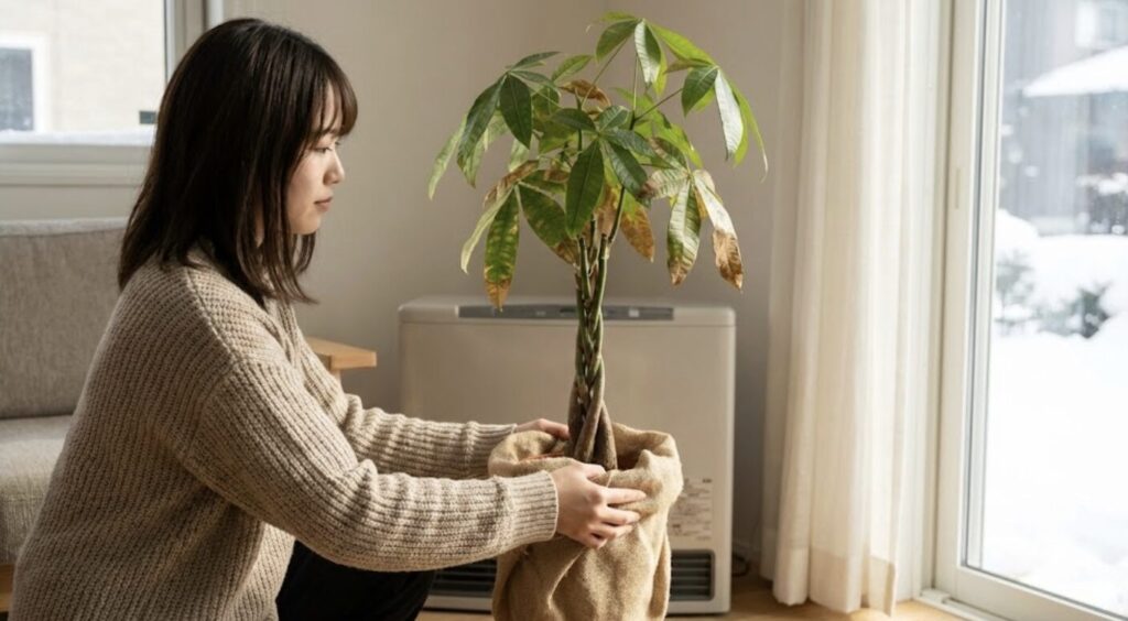 葉が茶色になる理由と低温への対処法